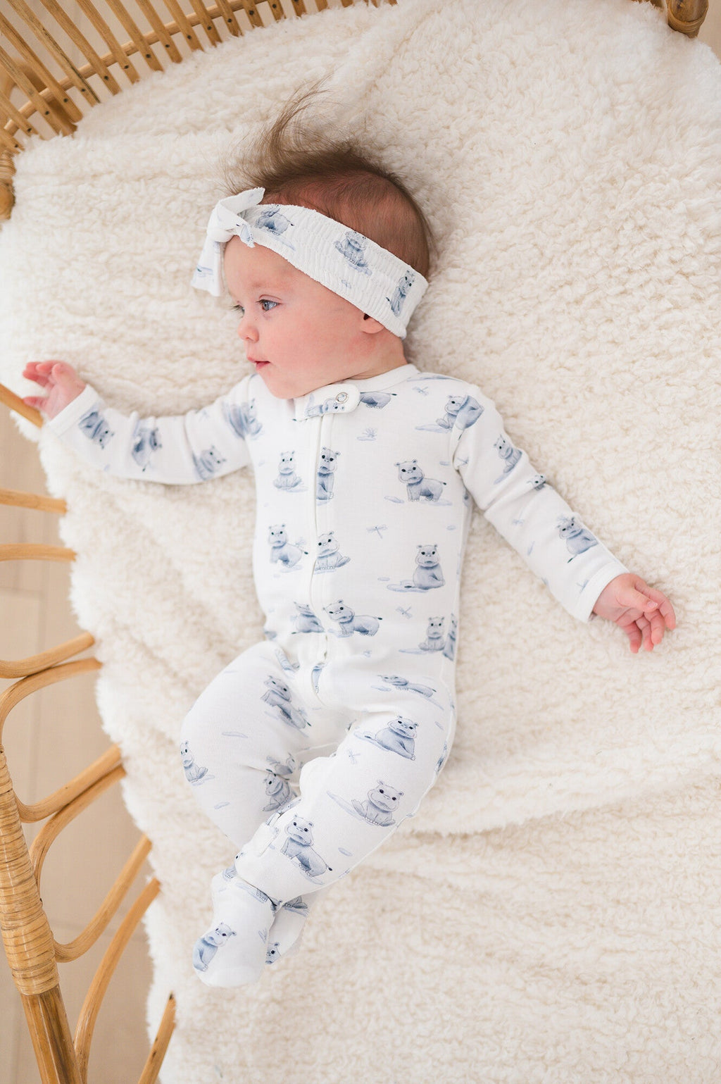 Baby Hippo - Footie & Toy Bundle
