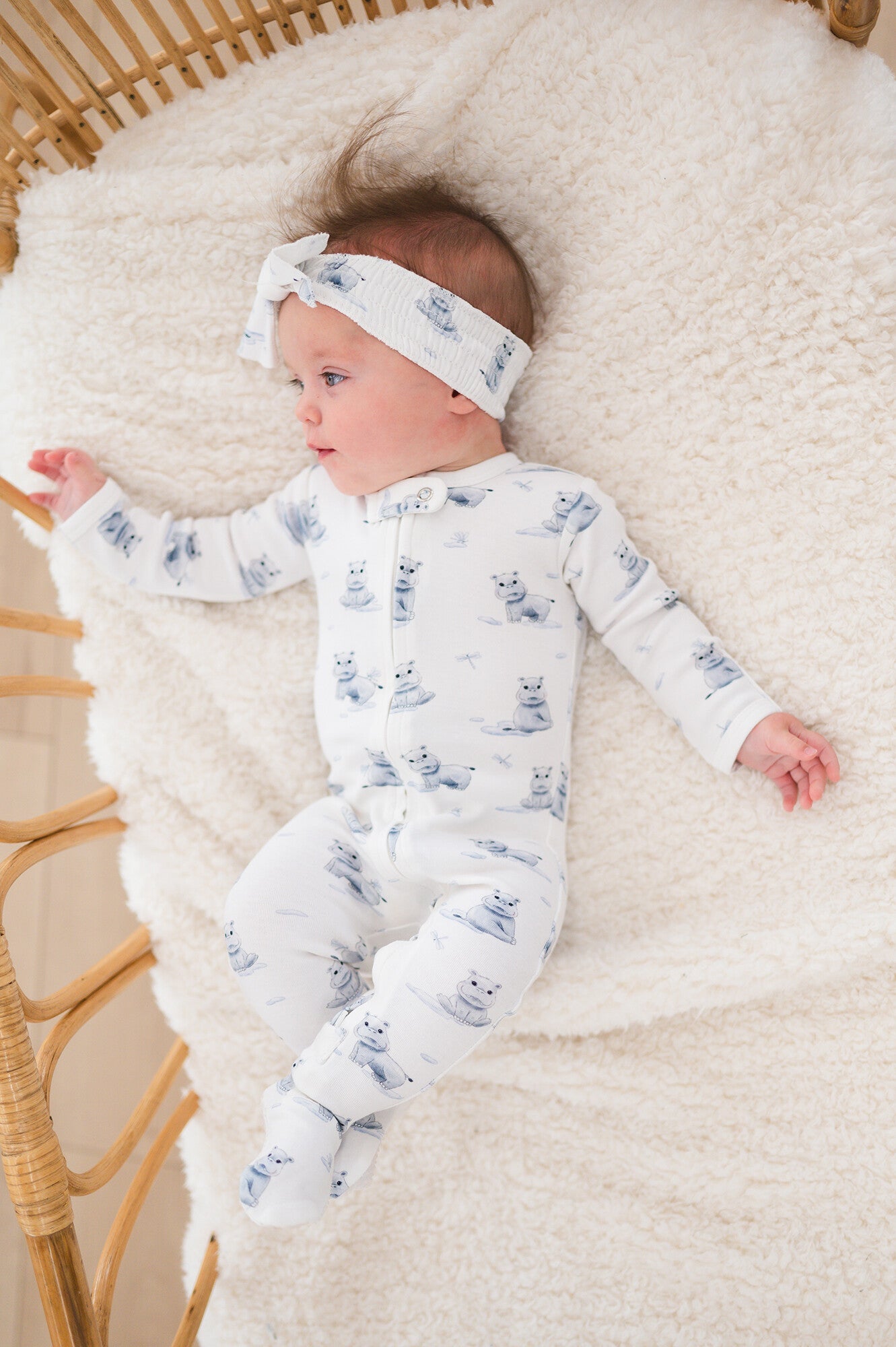Baby Hippo - Footie & Toy Bundle