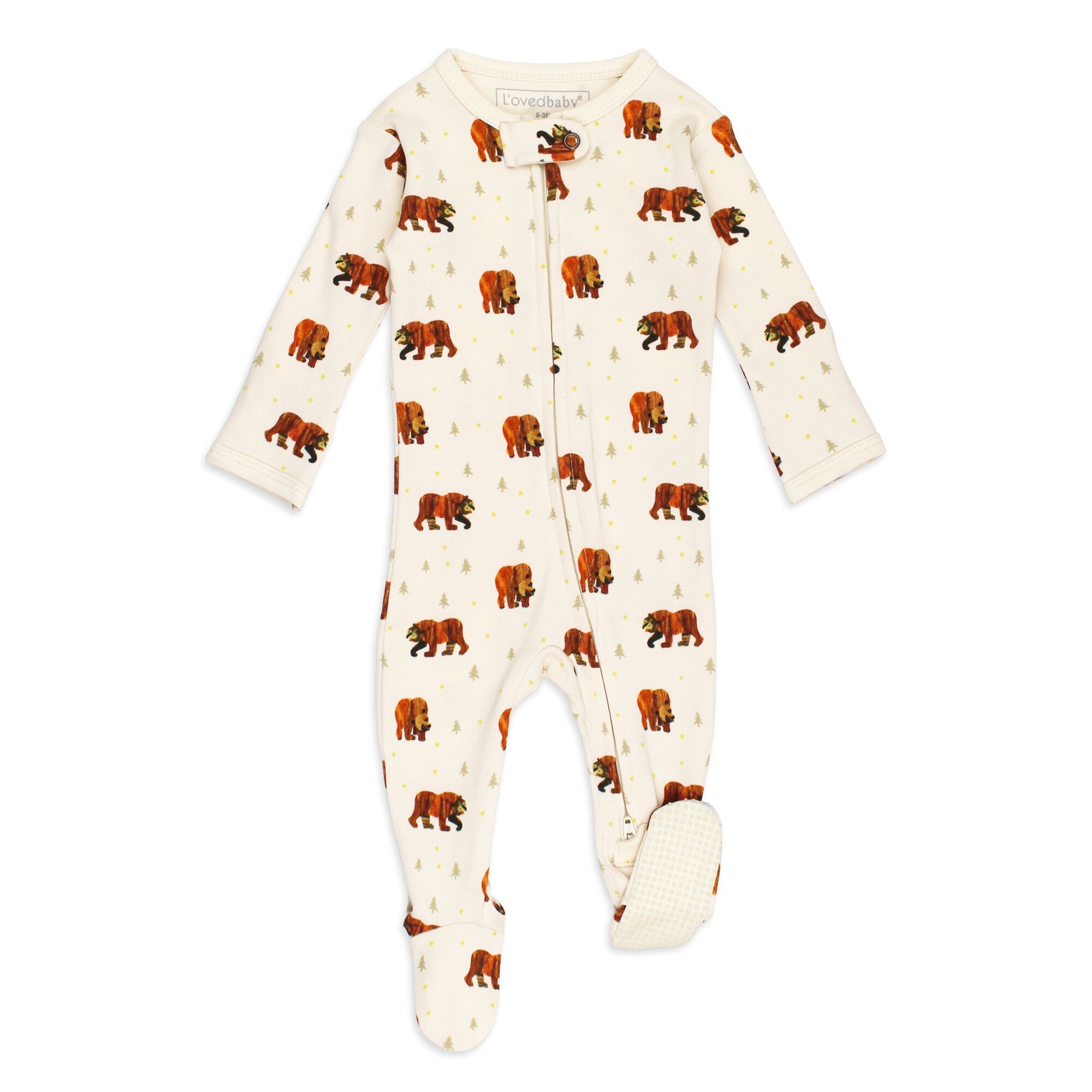 Brown Bear - Organic Zipper Footie