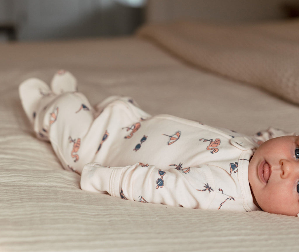 Flamingo - Organic Zipper Footie
