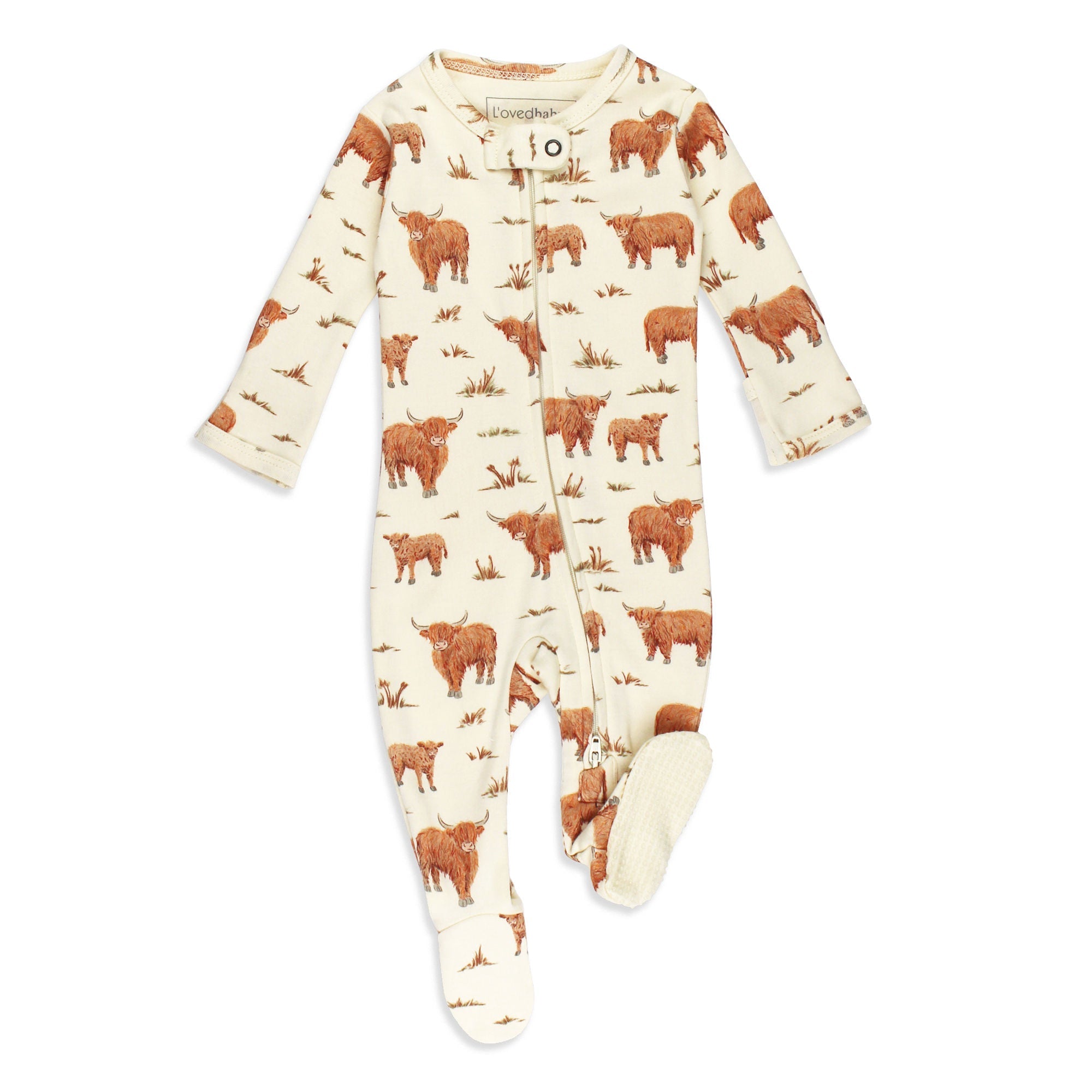 Highland Cow - Organic Zipper Footie