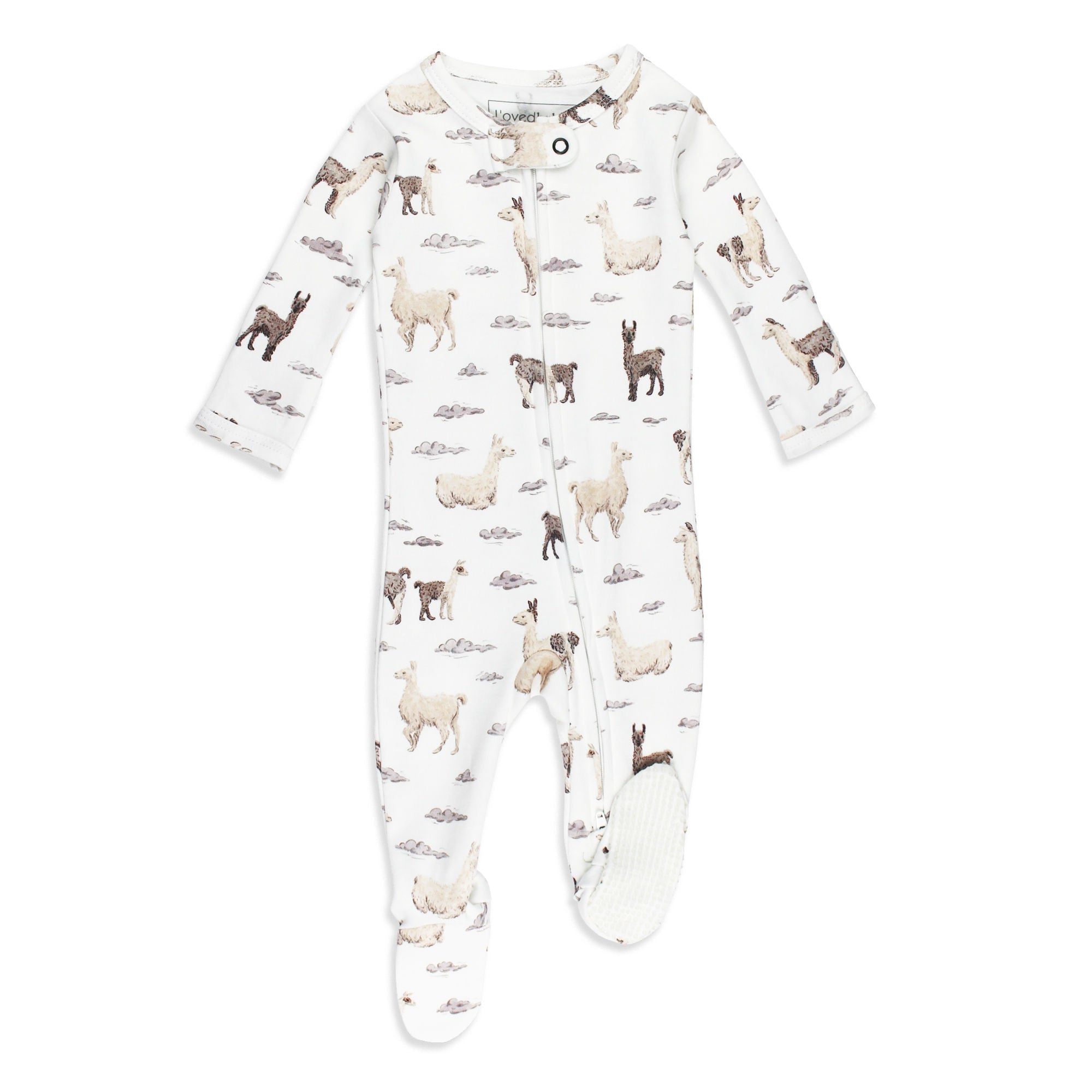 Llama - Organic Zipper Footie