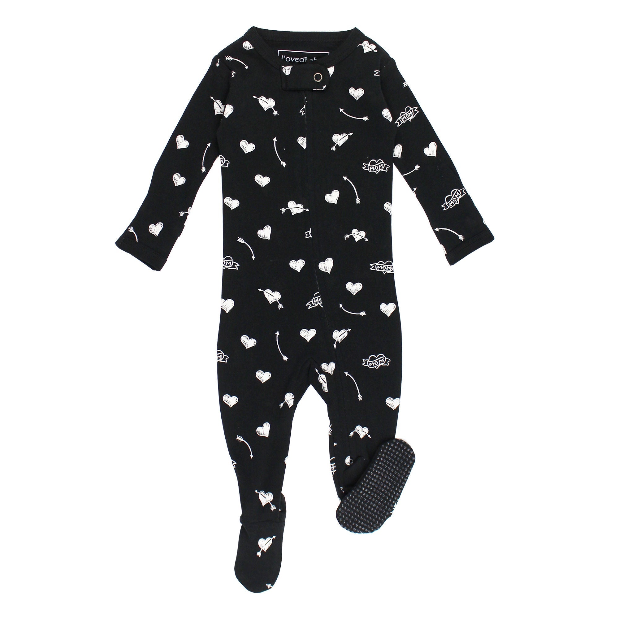 Mom Heart - Organic Zipper Footie