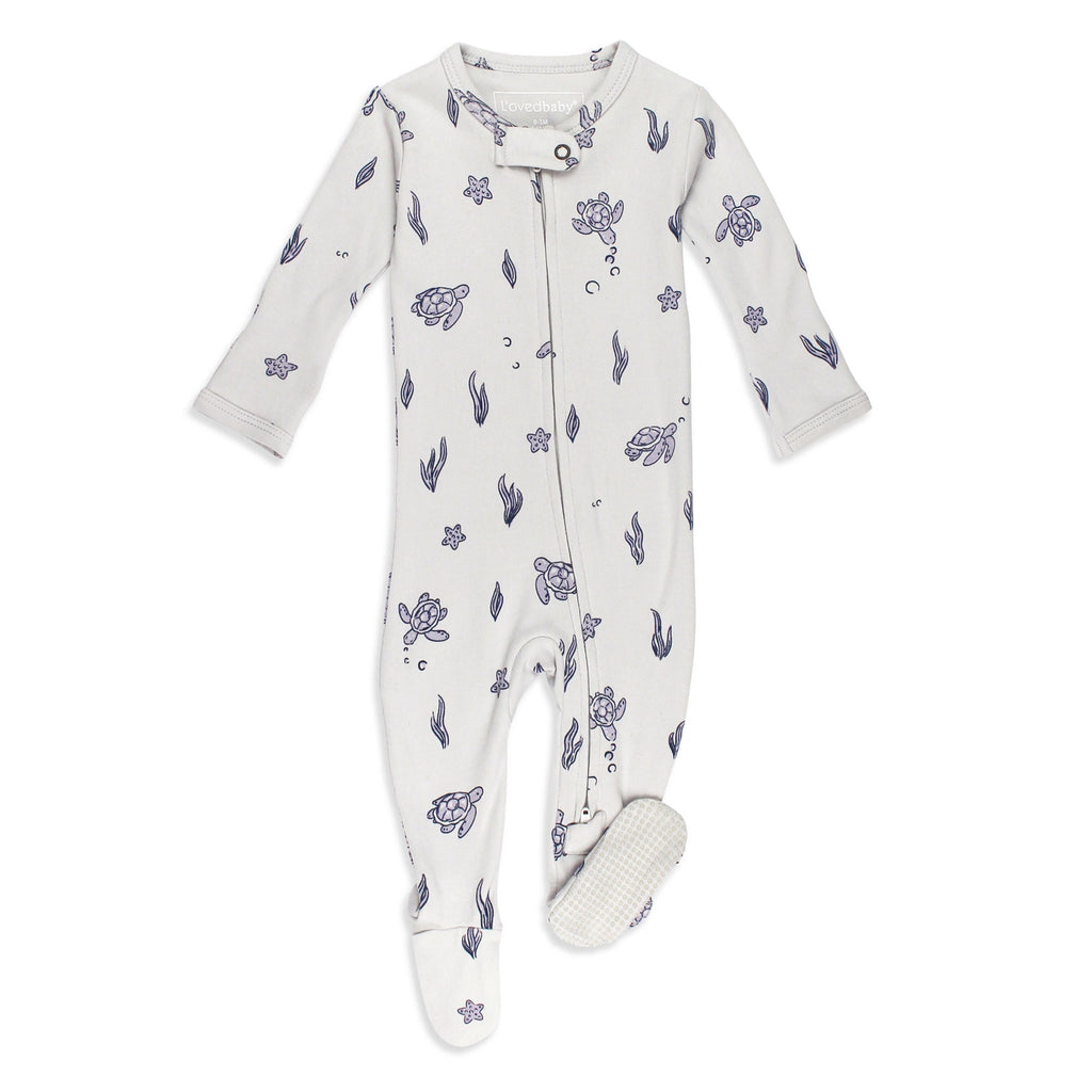 Sea Turtle - Organic Zipper Footie