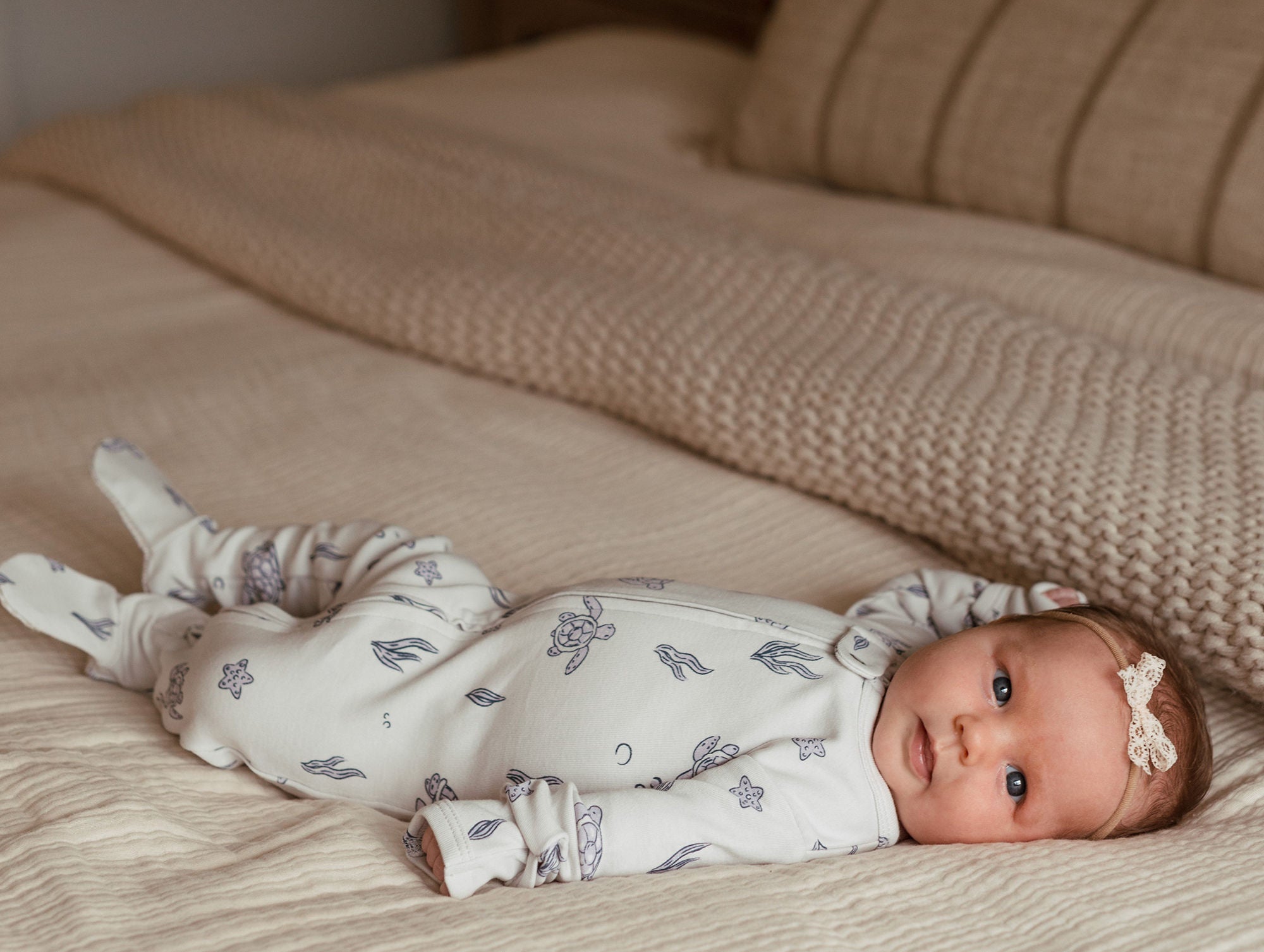 Sea Turtle - Organic Zipper Footie