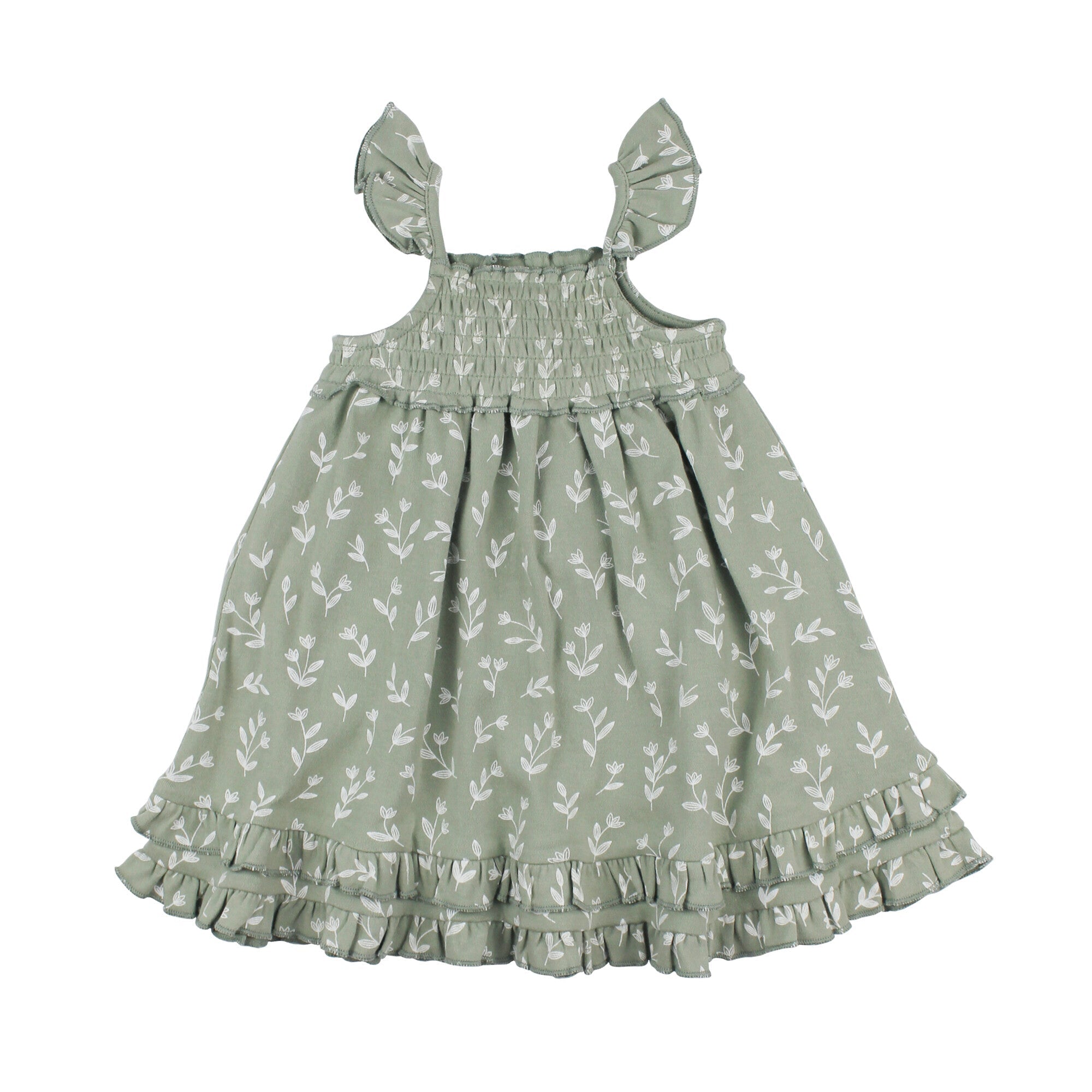 Seafoam Bloom - Kids' Organic Smocked Summer Dress