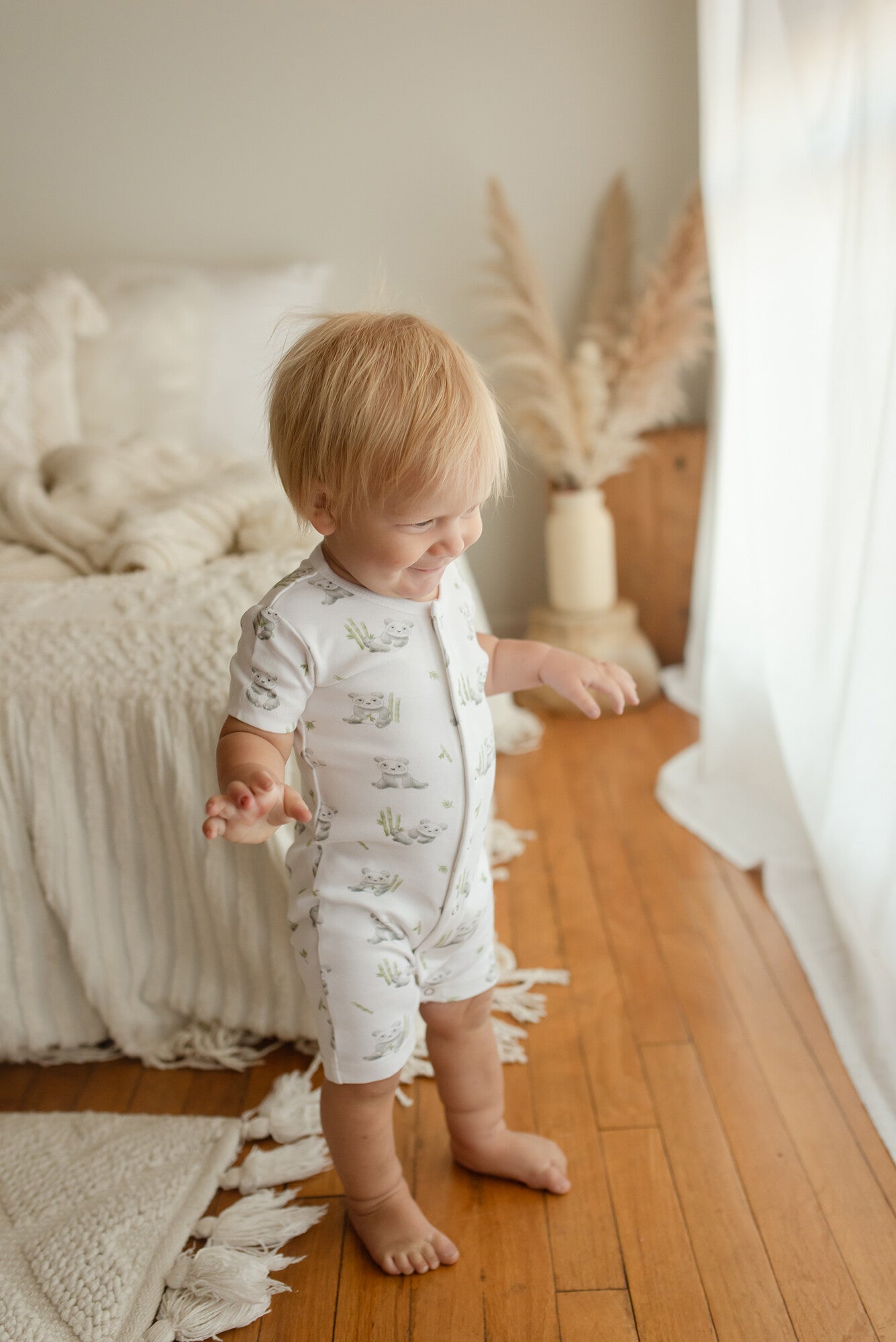 Baby Panda - Organic S/Sleeve Romper