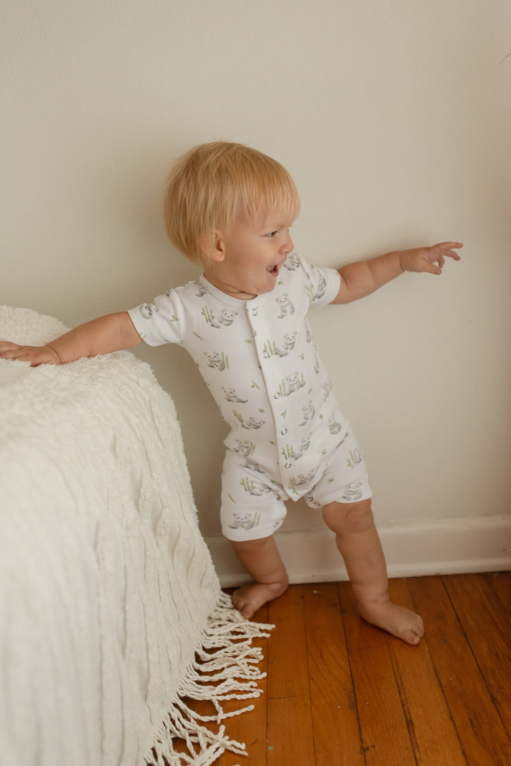 Baby Panda - Organic S/Sleeve Romper