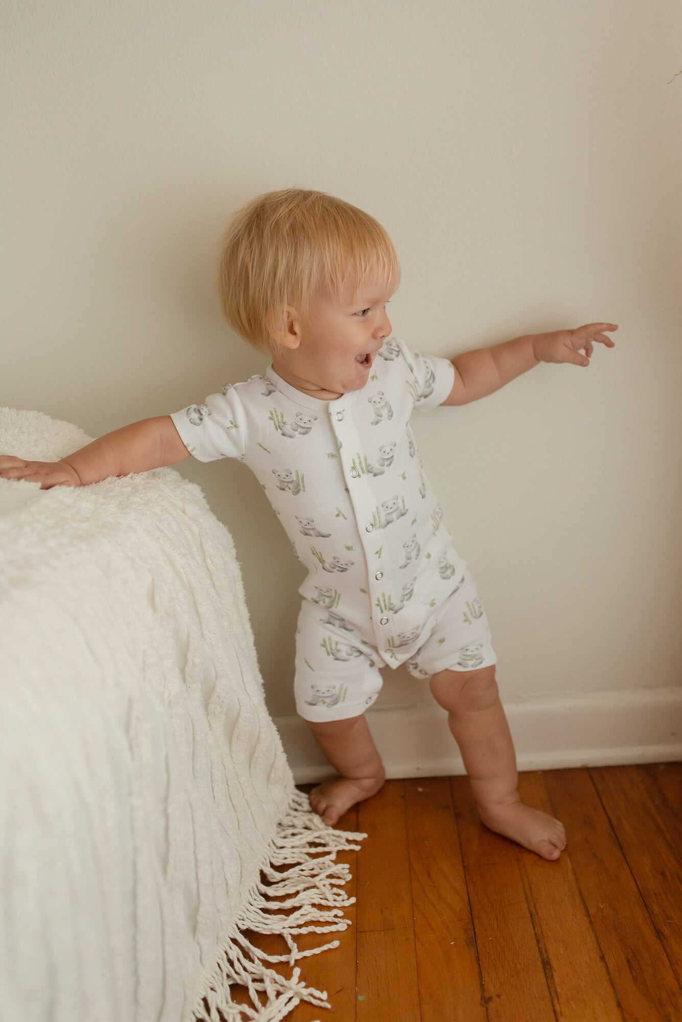 Baby Panda - Organic S/Sleeve Romper