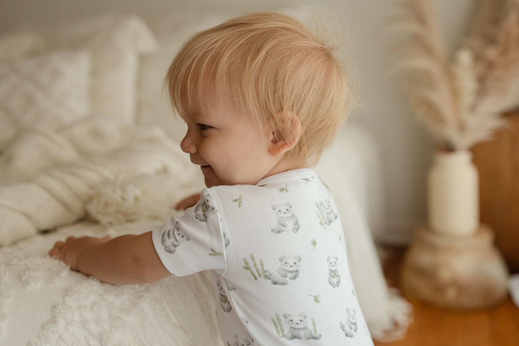 Baby Panda - Organic S/Sleeve Romper