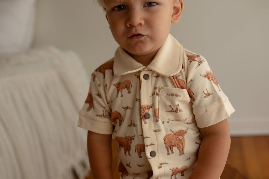 Highland Cow - Organic S/Sleeve Coverall
