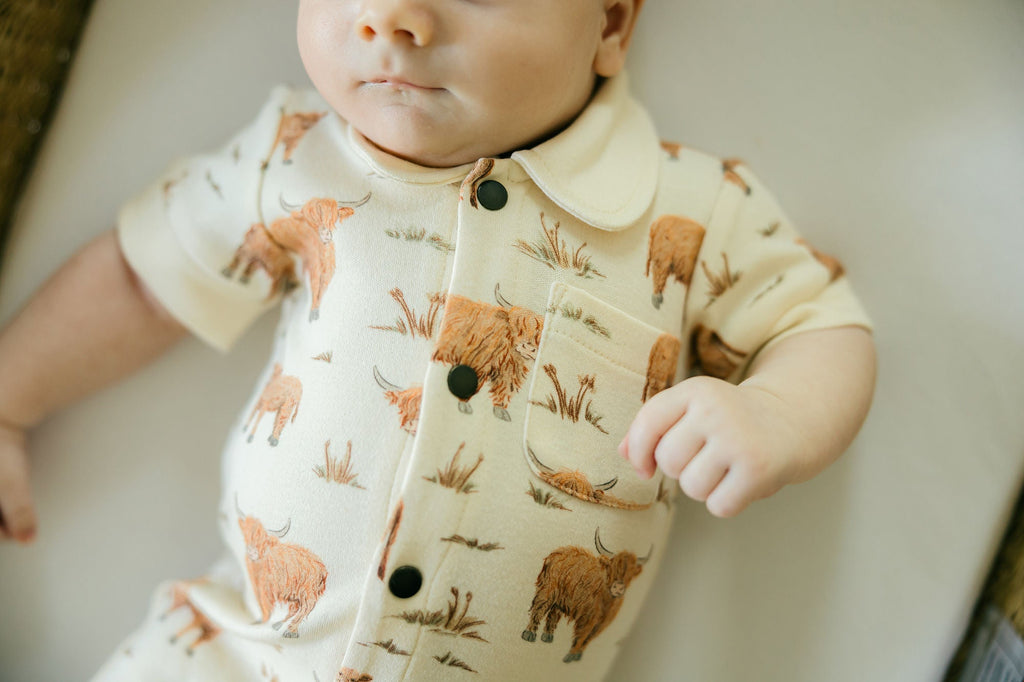 Highland Cow - Organic S/Sleeve Coverall