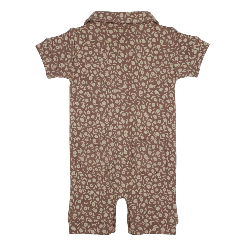 Latte Floral - Organic S/Sleeve Coverall