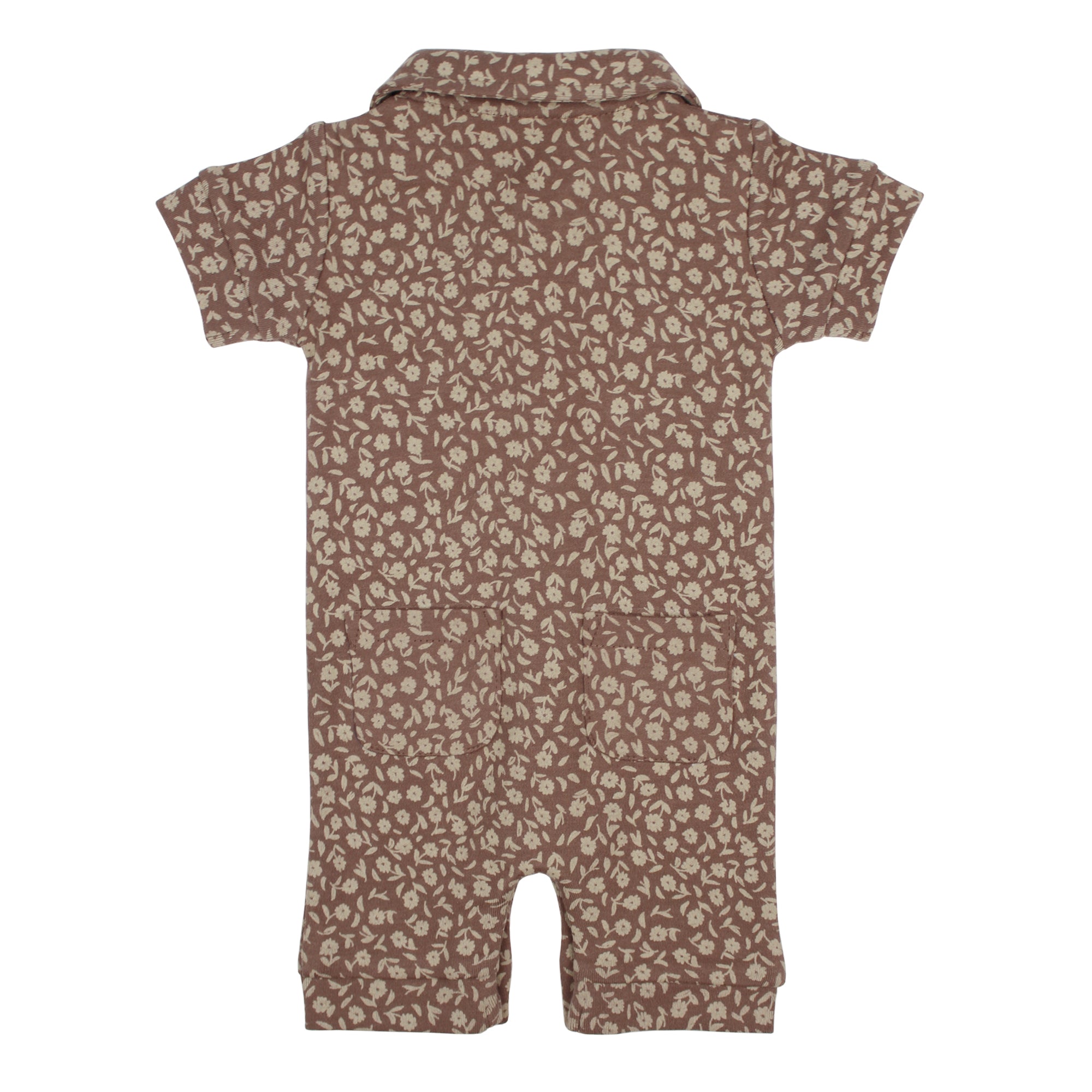 Latte Floral - Organic S/Sleeve Coverall