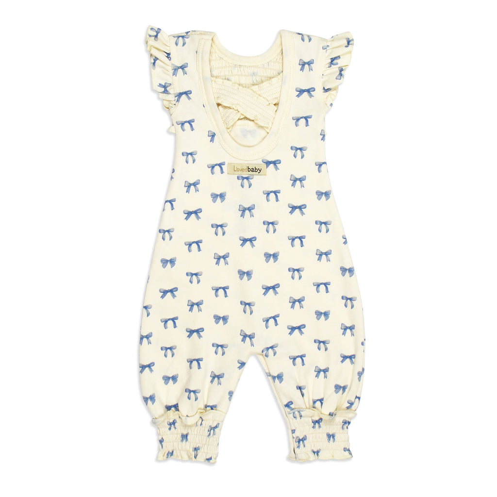 Ribbon - Organic Cross-Back Smocked Romper