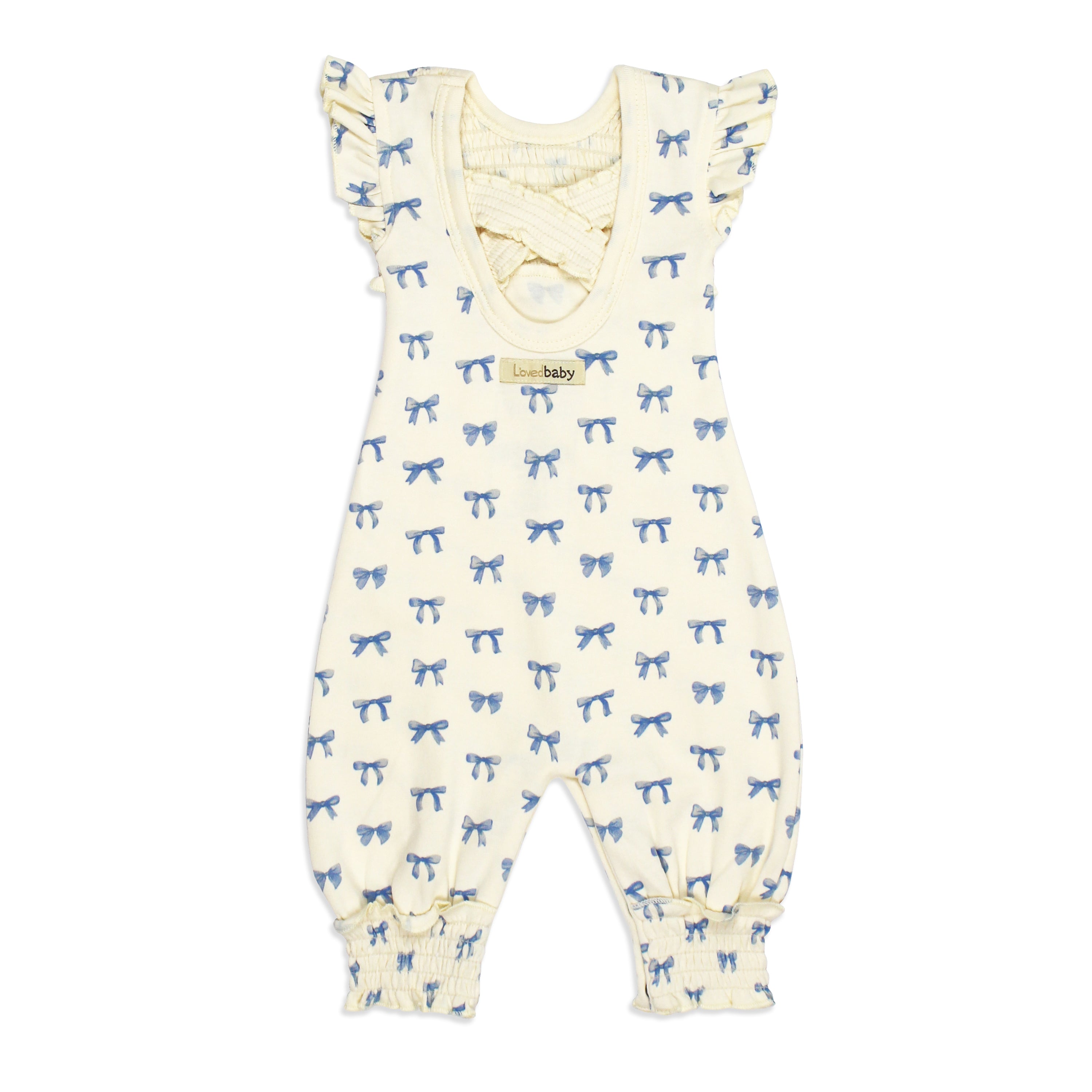 Ribbon - Organic Cross-Back Smocked Romper