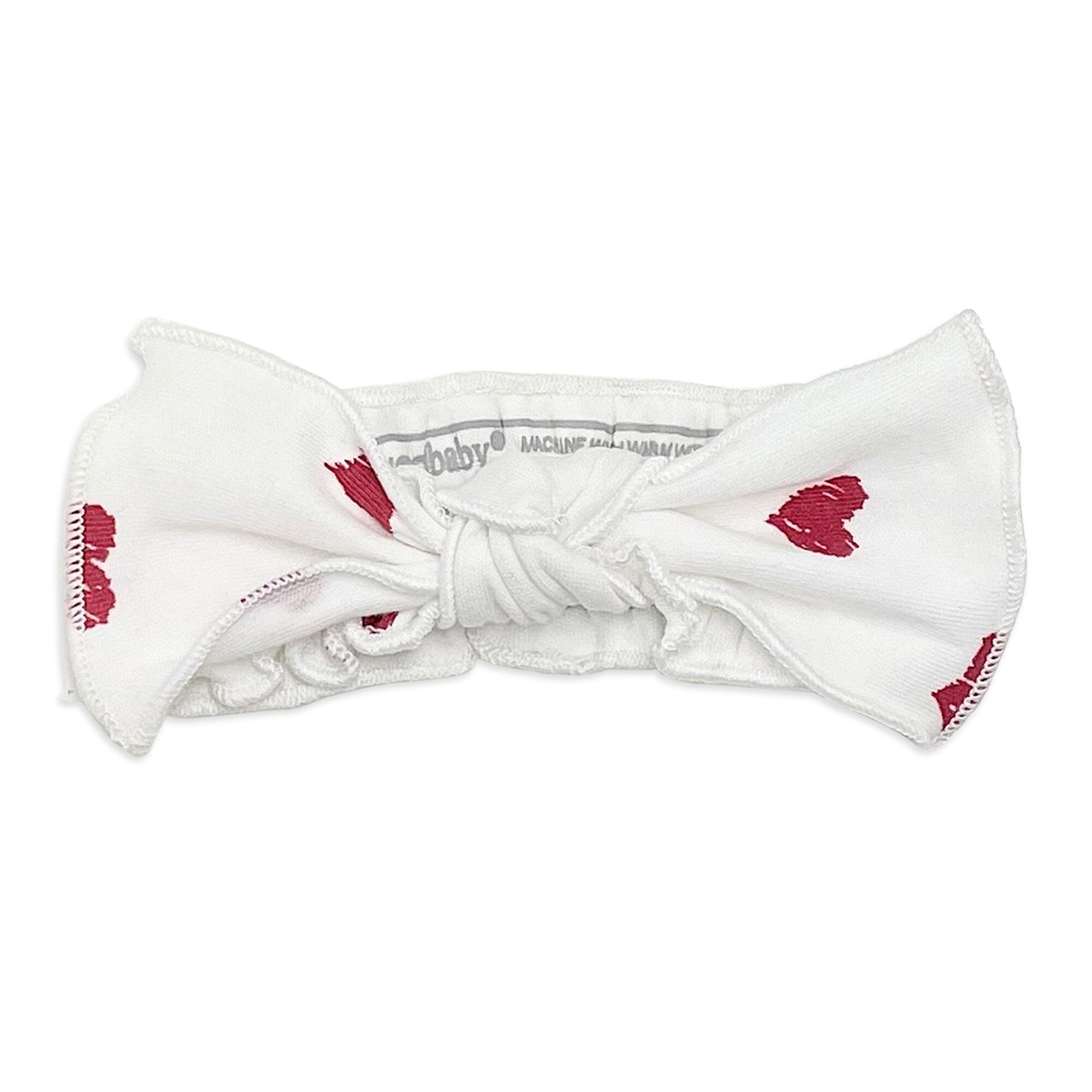 Crimson Hearts - Organic Smocked Headband