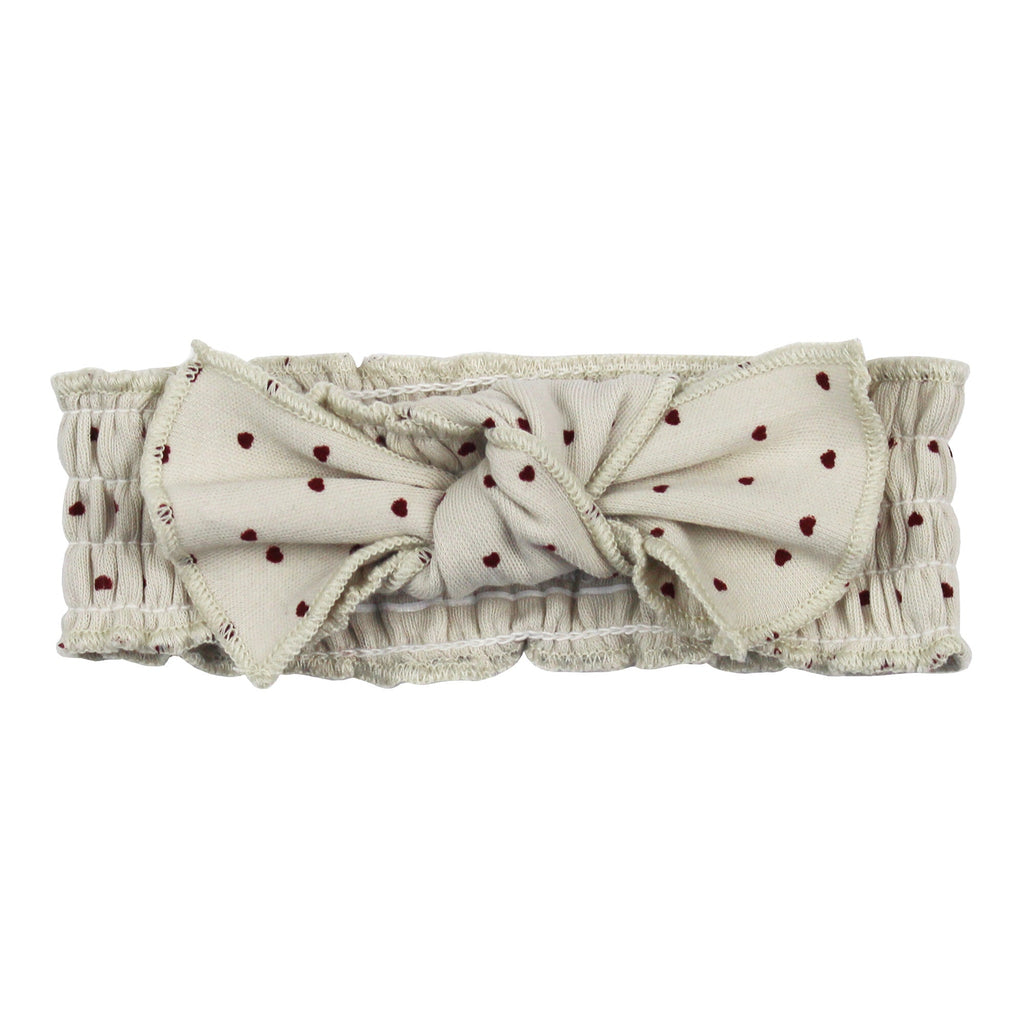 Crimson Mini Hearts - Organic Smocked Headband