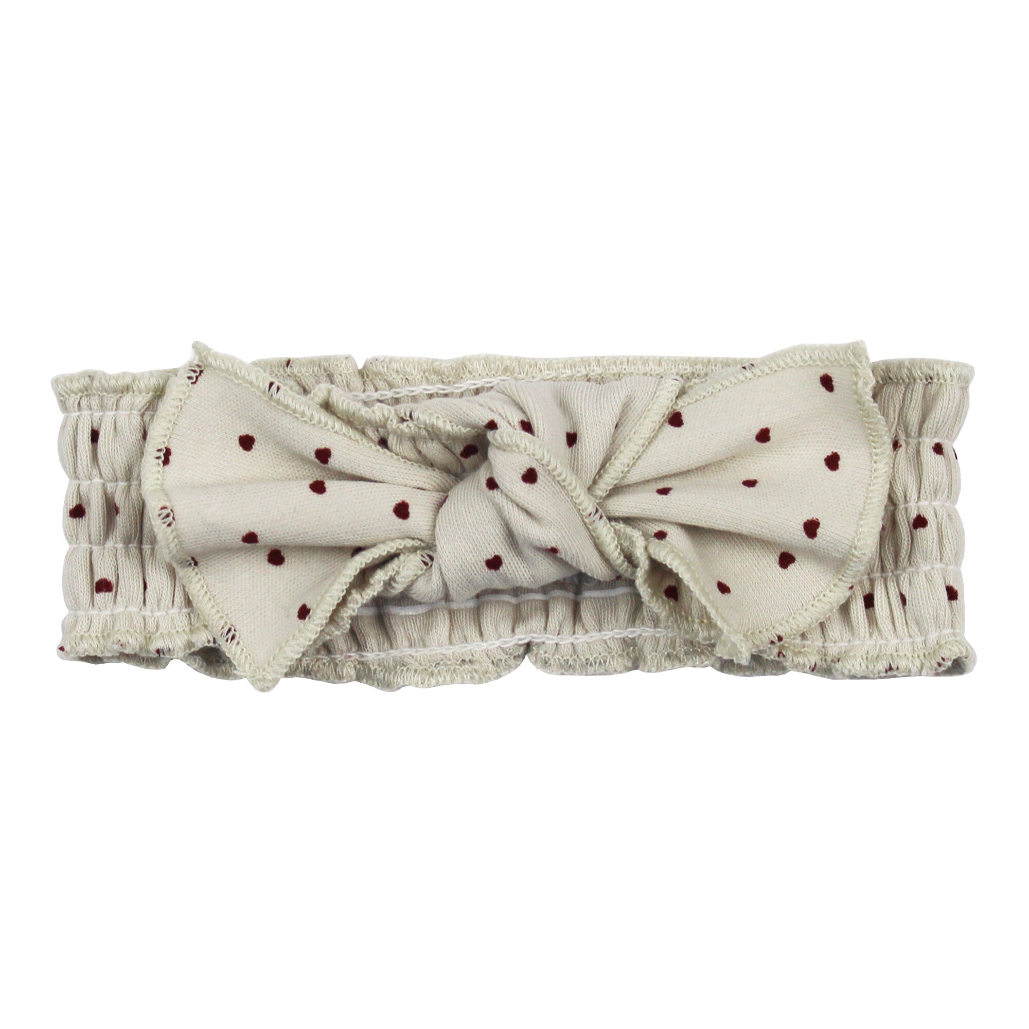 Crimson Mini Hearts - Organic Smocked Headband