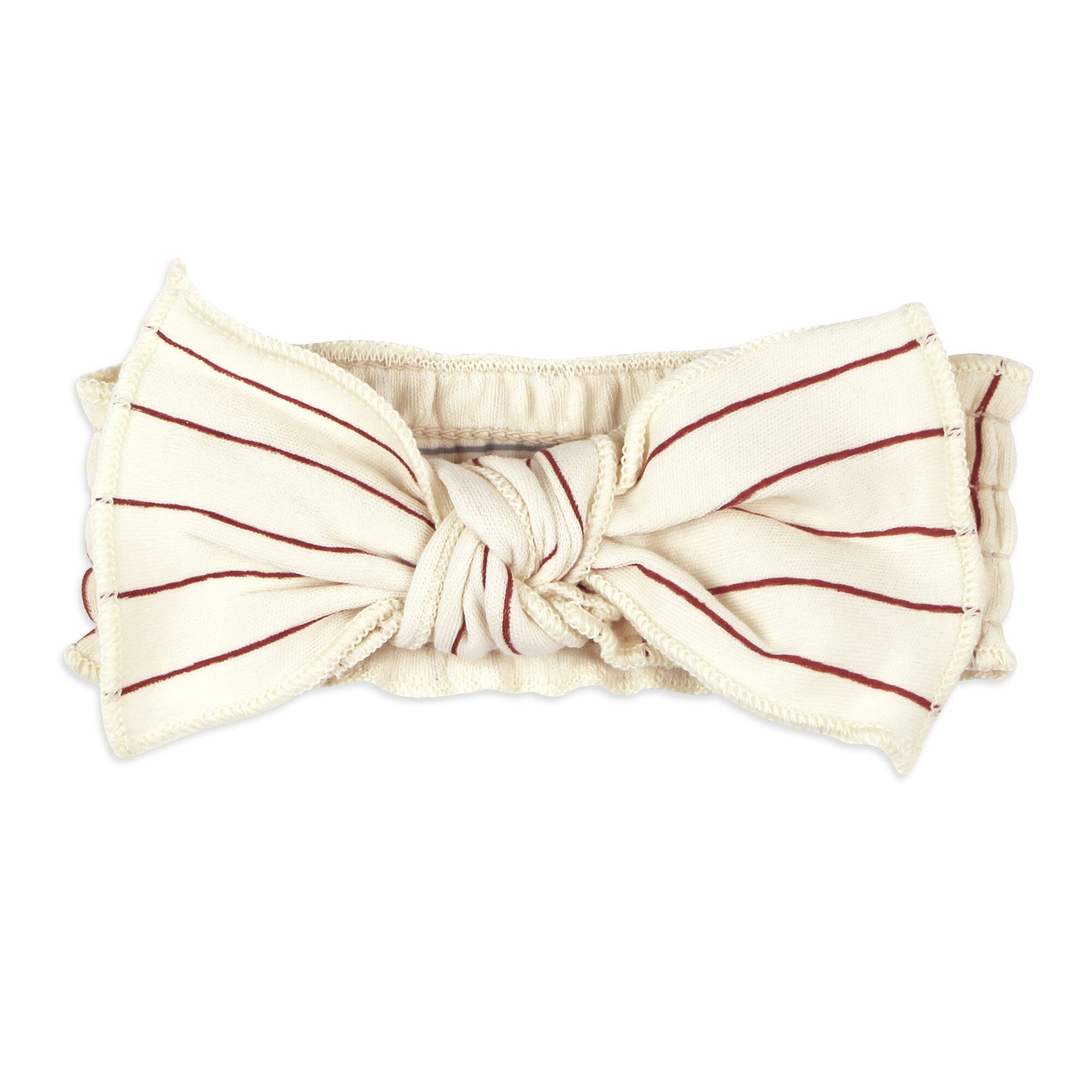 Crimson Pinstripe - Organic Smocked Headband