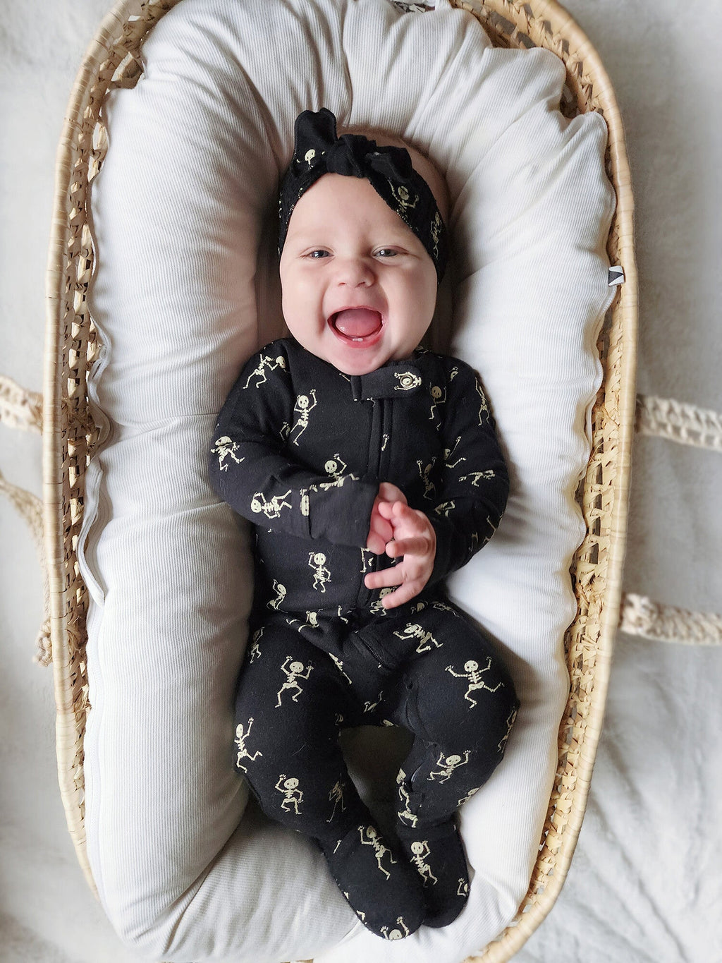 Dancing Skeletons - Organic Smocked Headband
