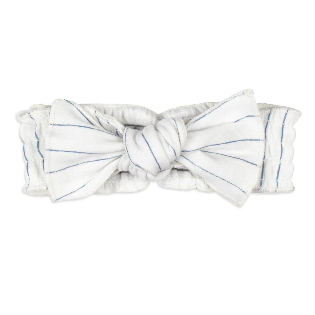 Pool Pinstripe - Organic Smocked Headband