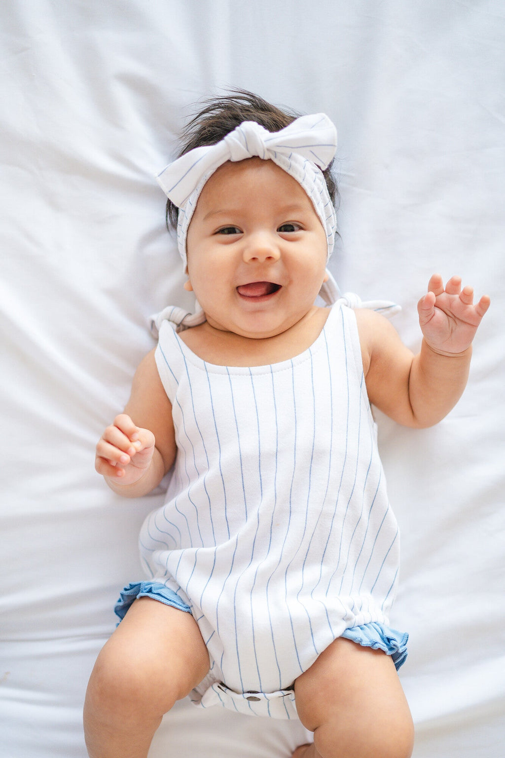 Pool Pinstripe - Organic Smocked Headband