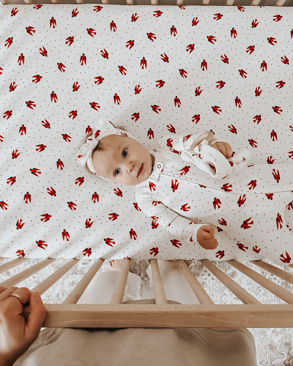 Red Bird - Organic Smocked Headband