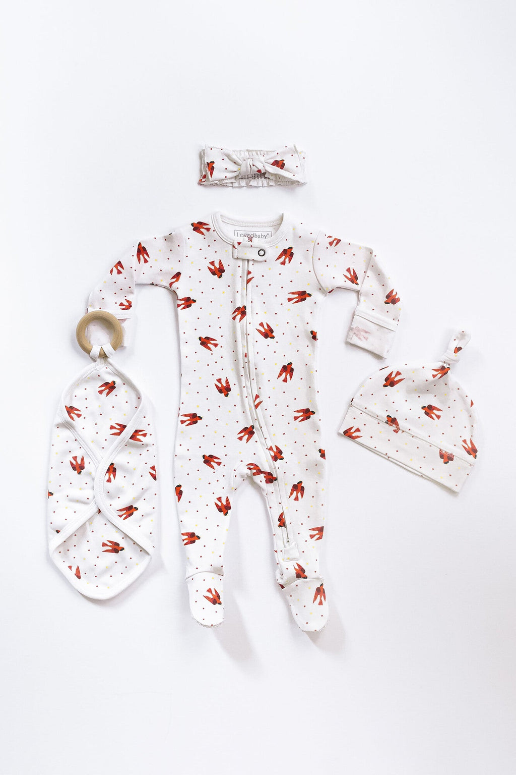 Red Bird - Organic Smocked Headband