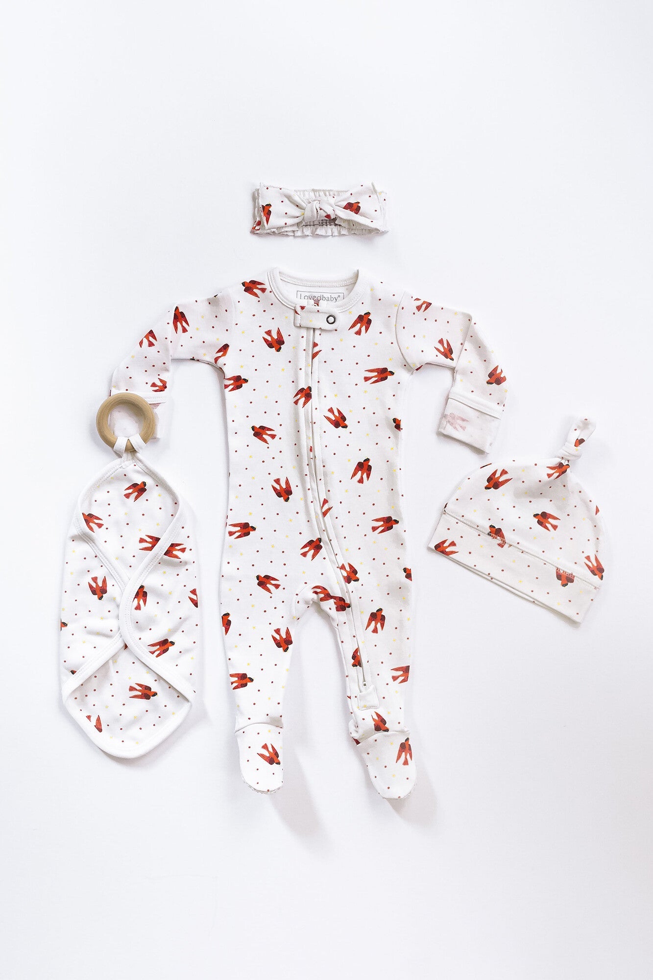 Red Bird - Organic Smocked Headband