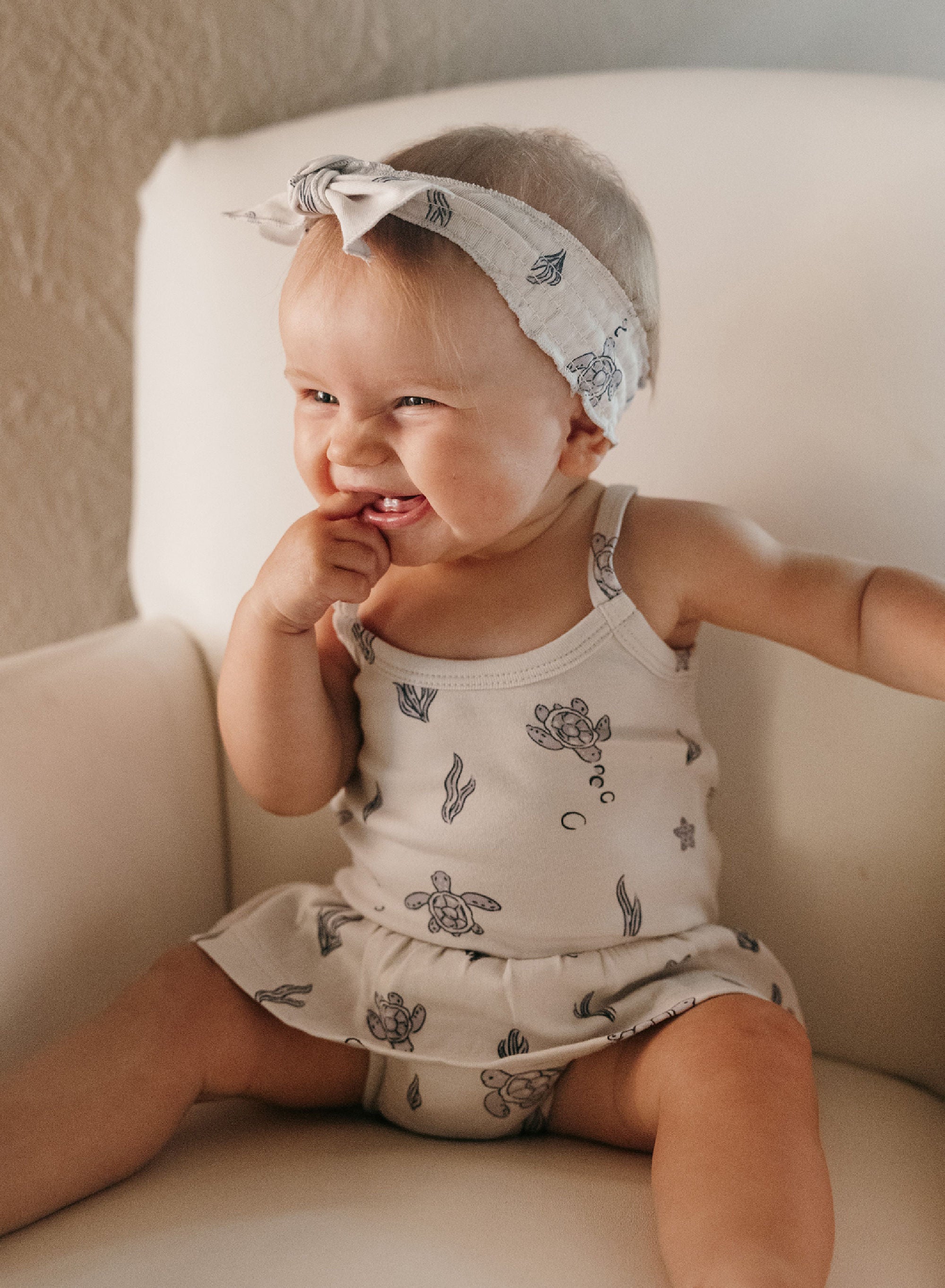 Sea Turtle - Organic Smocked Headband