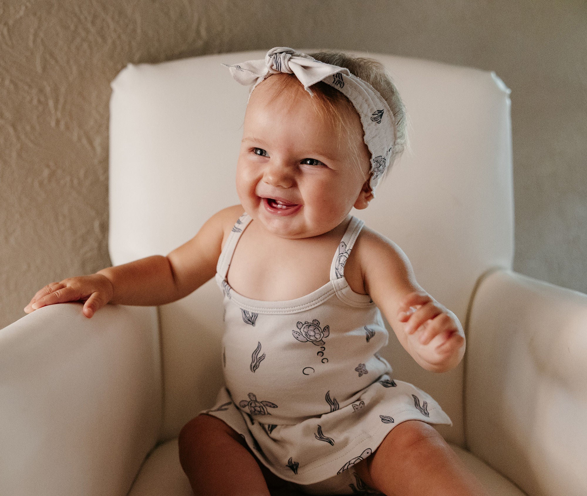 Sea Turtle - Organic Smocked Headband