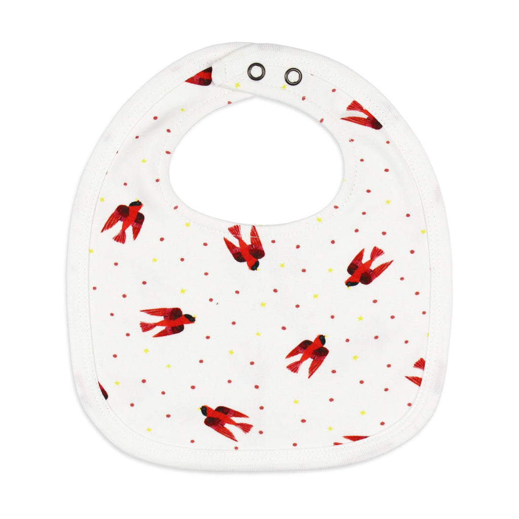 Red Bird - Organic 2-Layer Reversible Bib