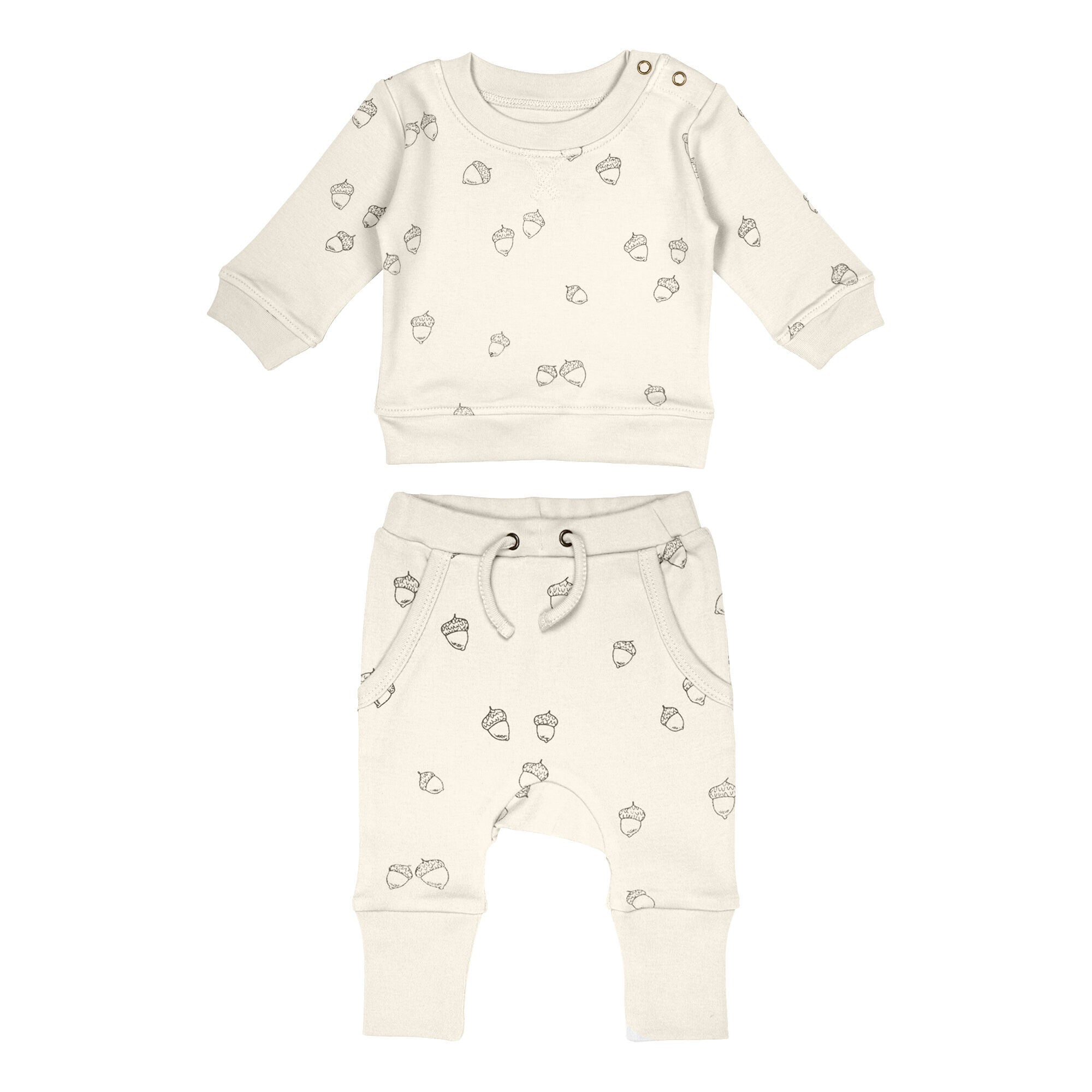 Buttercream Acorn - Organic Sweatshirt & Jogger Set