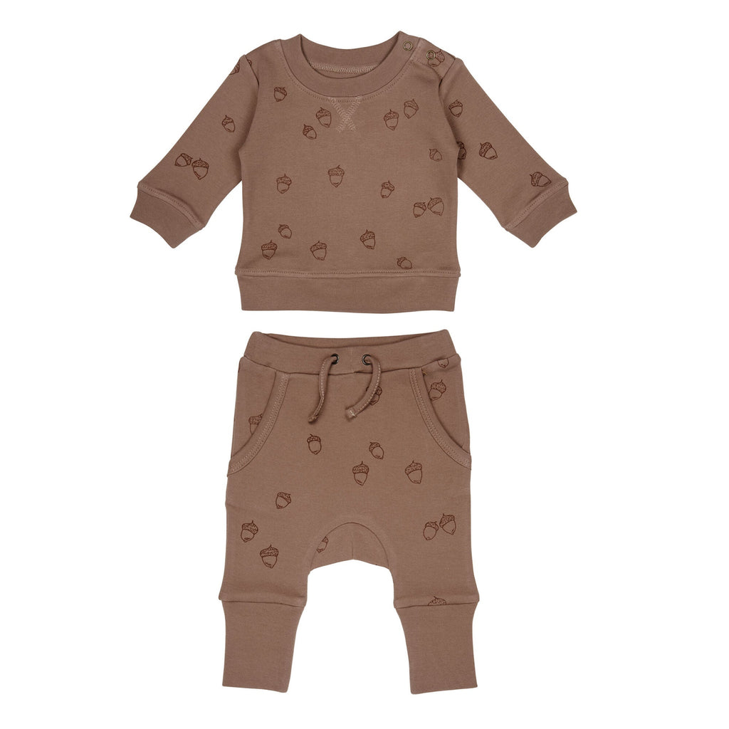 Latte Acorn - Organic Sweatshirt & Jogger Set