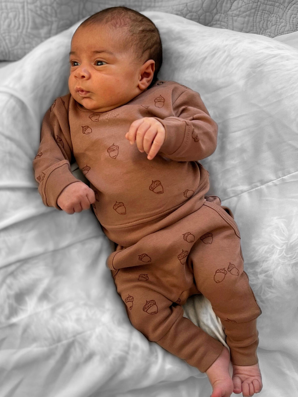 Latte Acorn - Organic Sweatshirt & Jogger Set