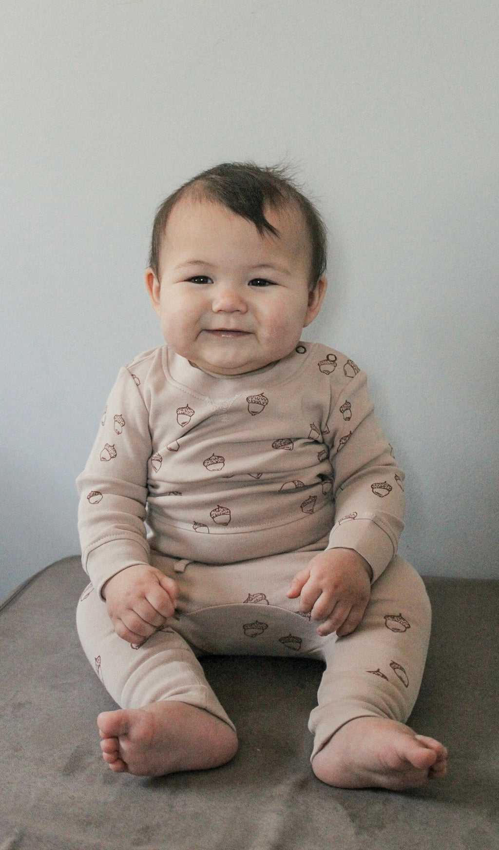 Oatmeal Acorn - Organic Sweatshirt & Jogger Set