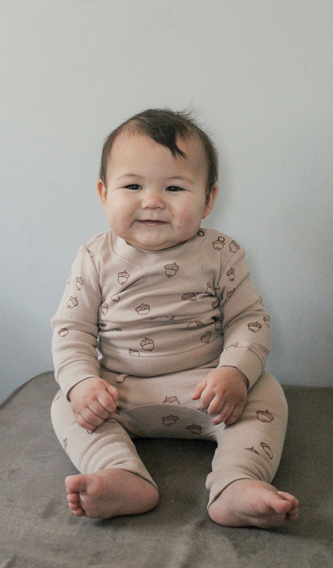 Oatmeal Acorn - Organic Sweatshirt & Jogger Set