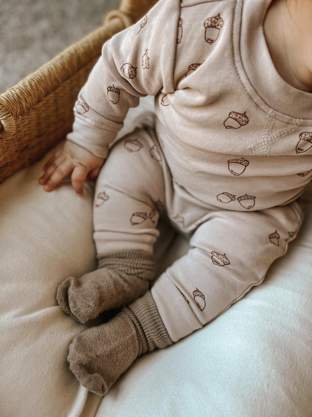 Oatmeal Acorn - Organic Sweatshirt & Jogger Set