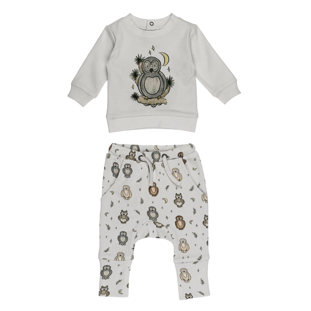 Owl Hoo? - Organic Sweatshirt & Jogger Set