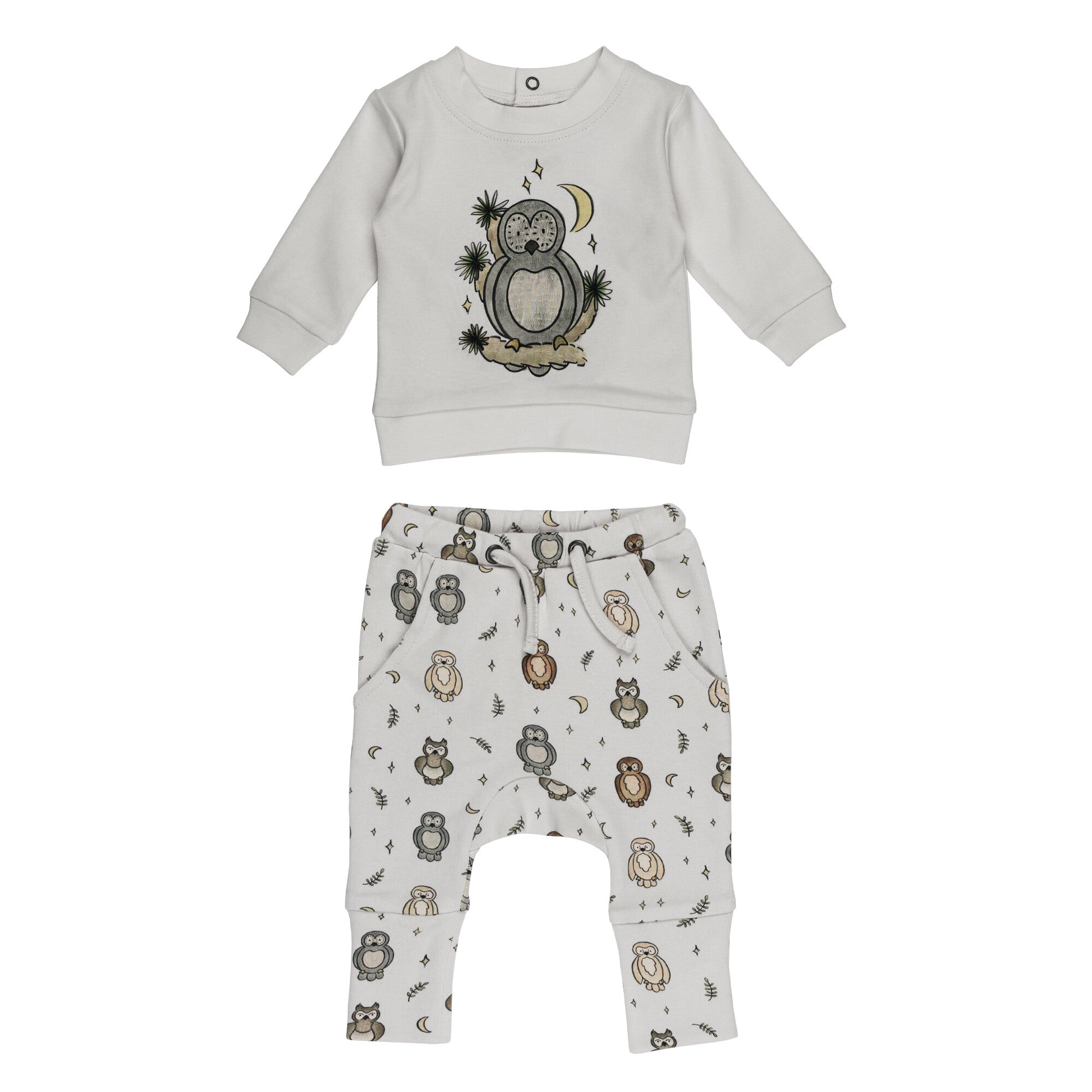 Owl Hoo? - Organic Sweatshirt & Jogger Set
