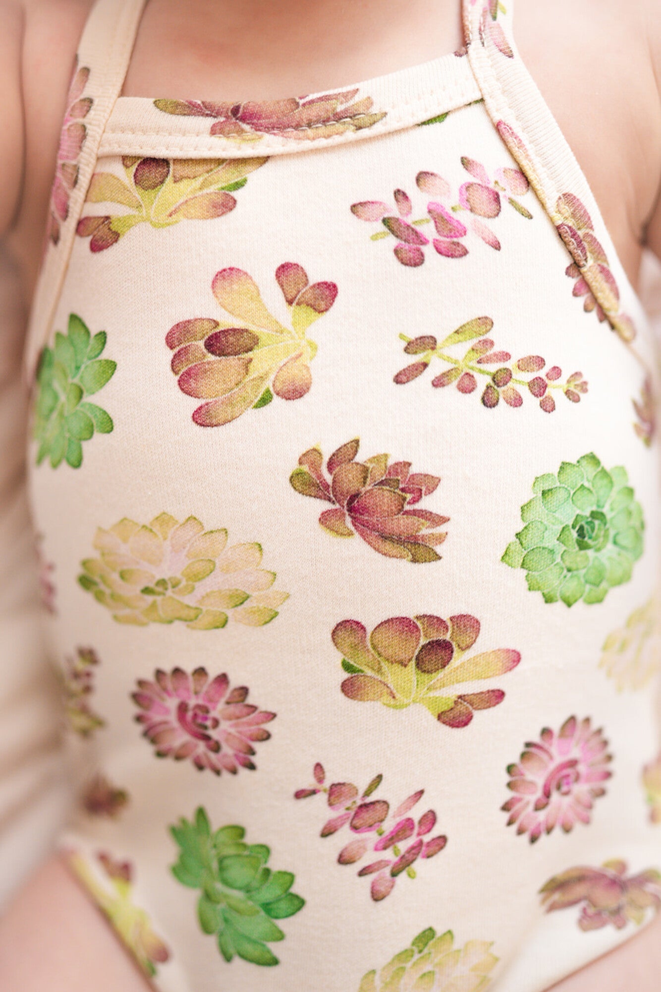 Buttercream Succulents - Organic Criss-Cross Bodysuit and Ruffle Bloomer Set
