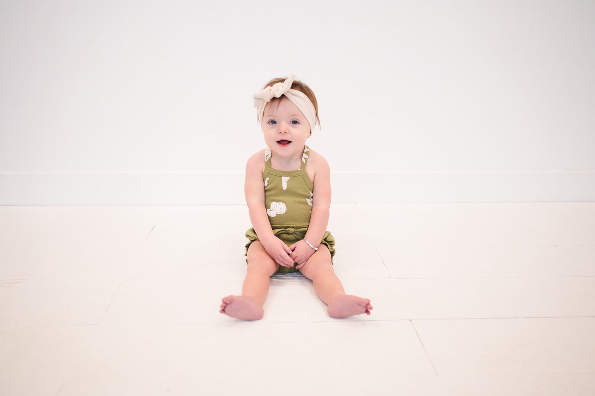 Sage Cactus - Organic Criss-Cross Bodysuit and Ruffle Bloomer Set