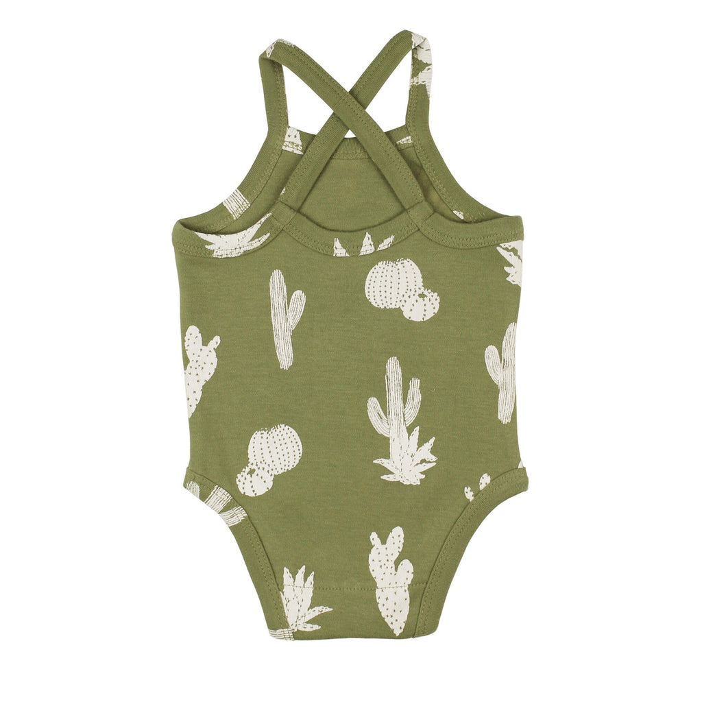 Sage Cactus - Organic Criss-Cross Bodysuit and Ruffle Bloomer Set