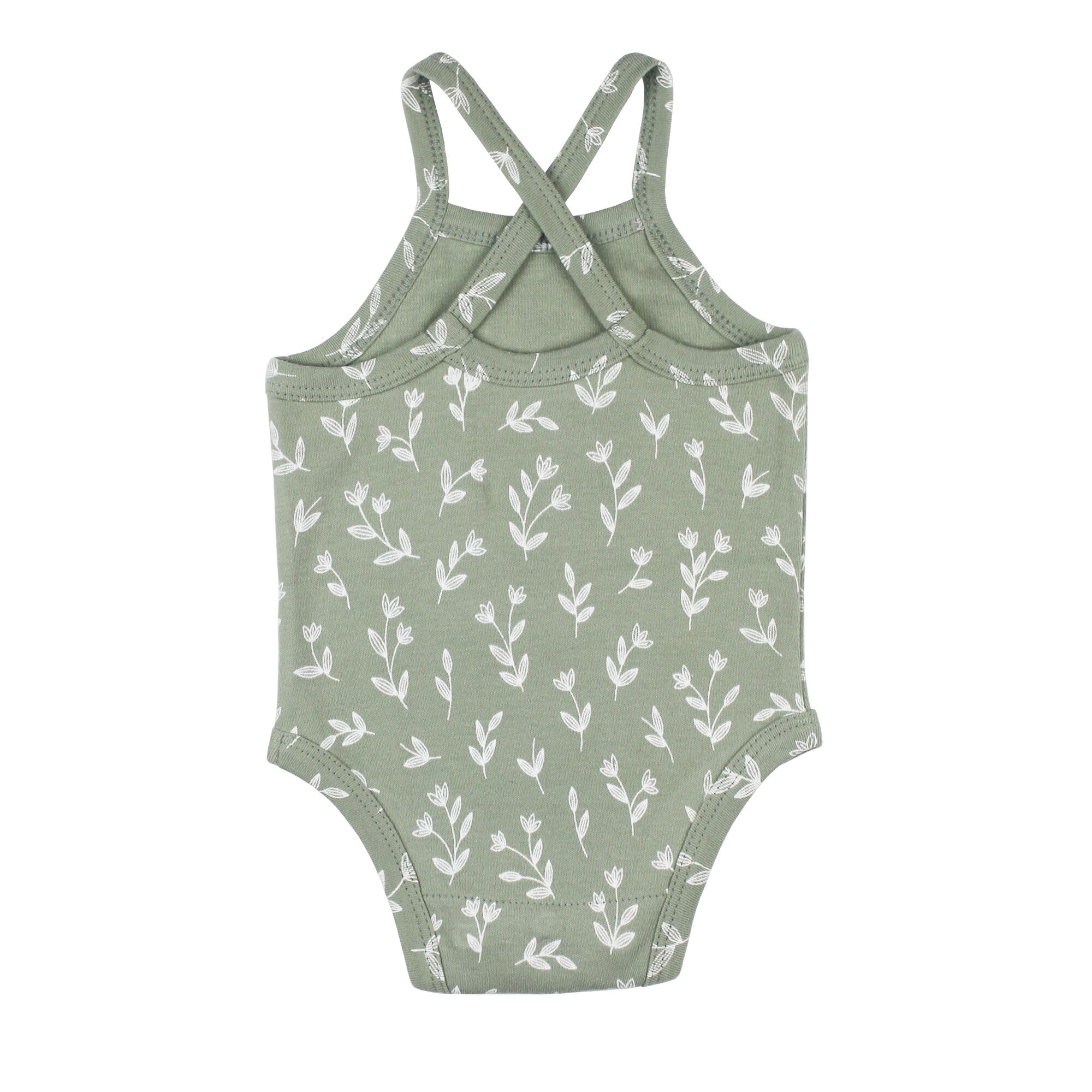 Seafoam Bloom - Organic Criss-Cross Bodysuit and Ruffle Bloomer Set