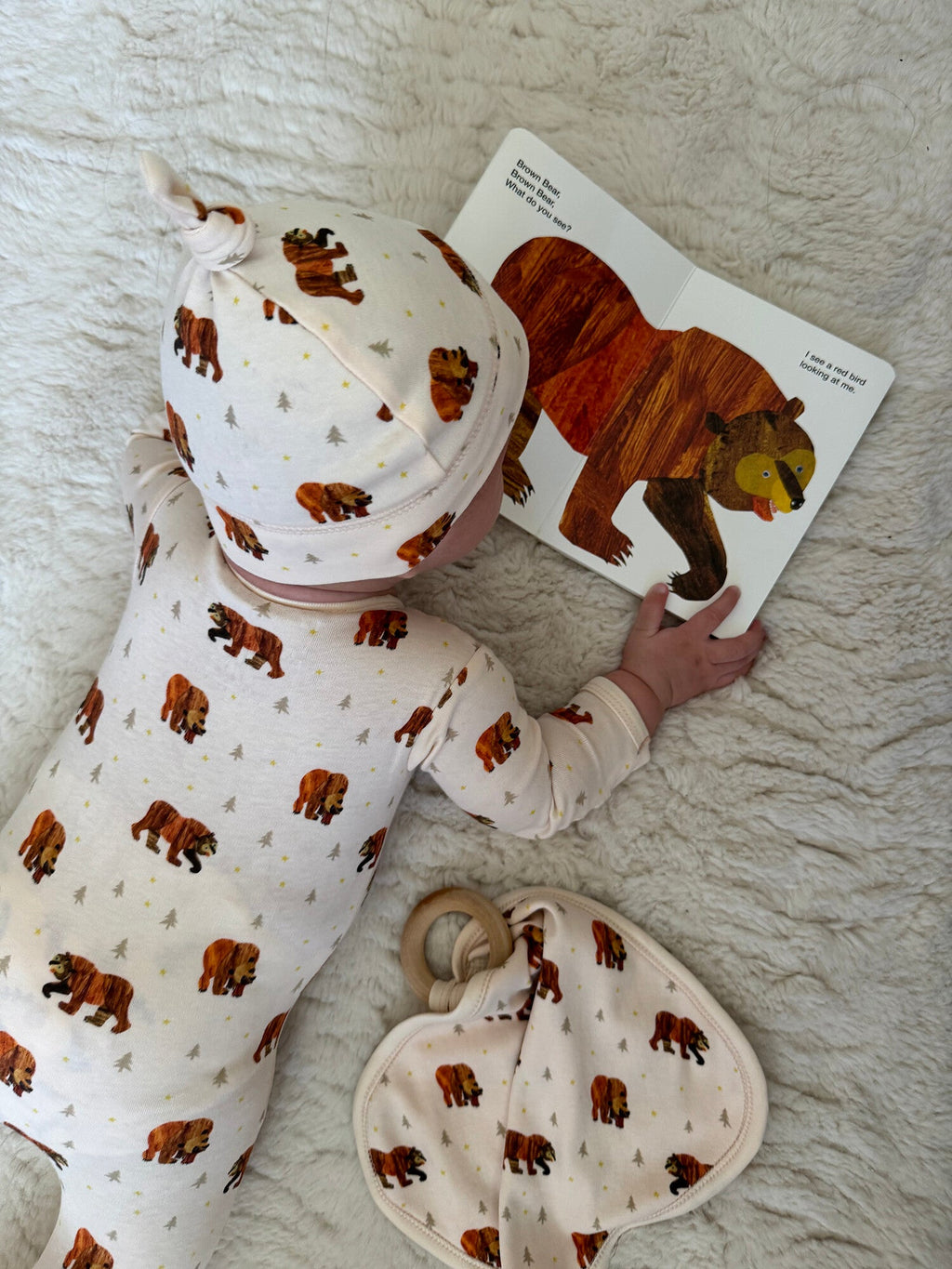 Brown Bear - Lovey with Removable Teething Ring