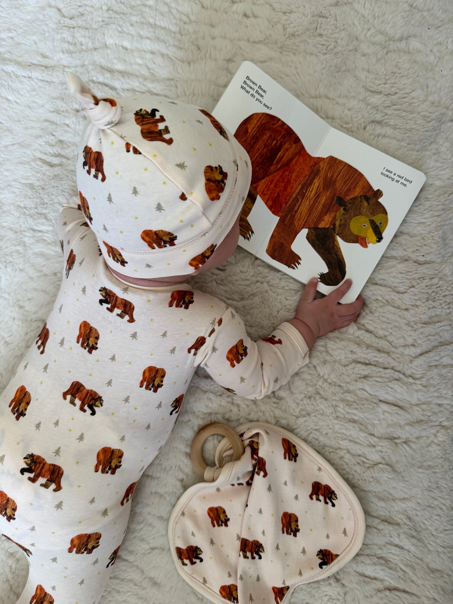 Brown Bear - Lovey with Removable Teething Ring