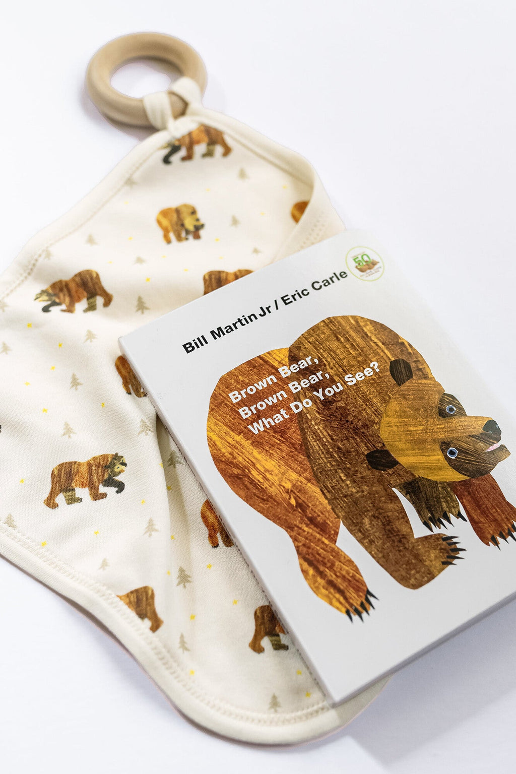Brown Bear - Lovey with Removable Teething Ring