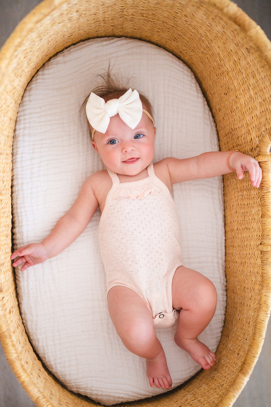Cotton Candy - Organic Pointelle Criss-Cross Bodysuit