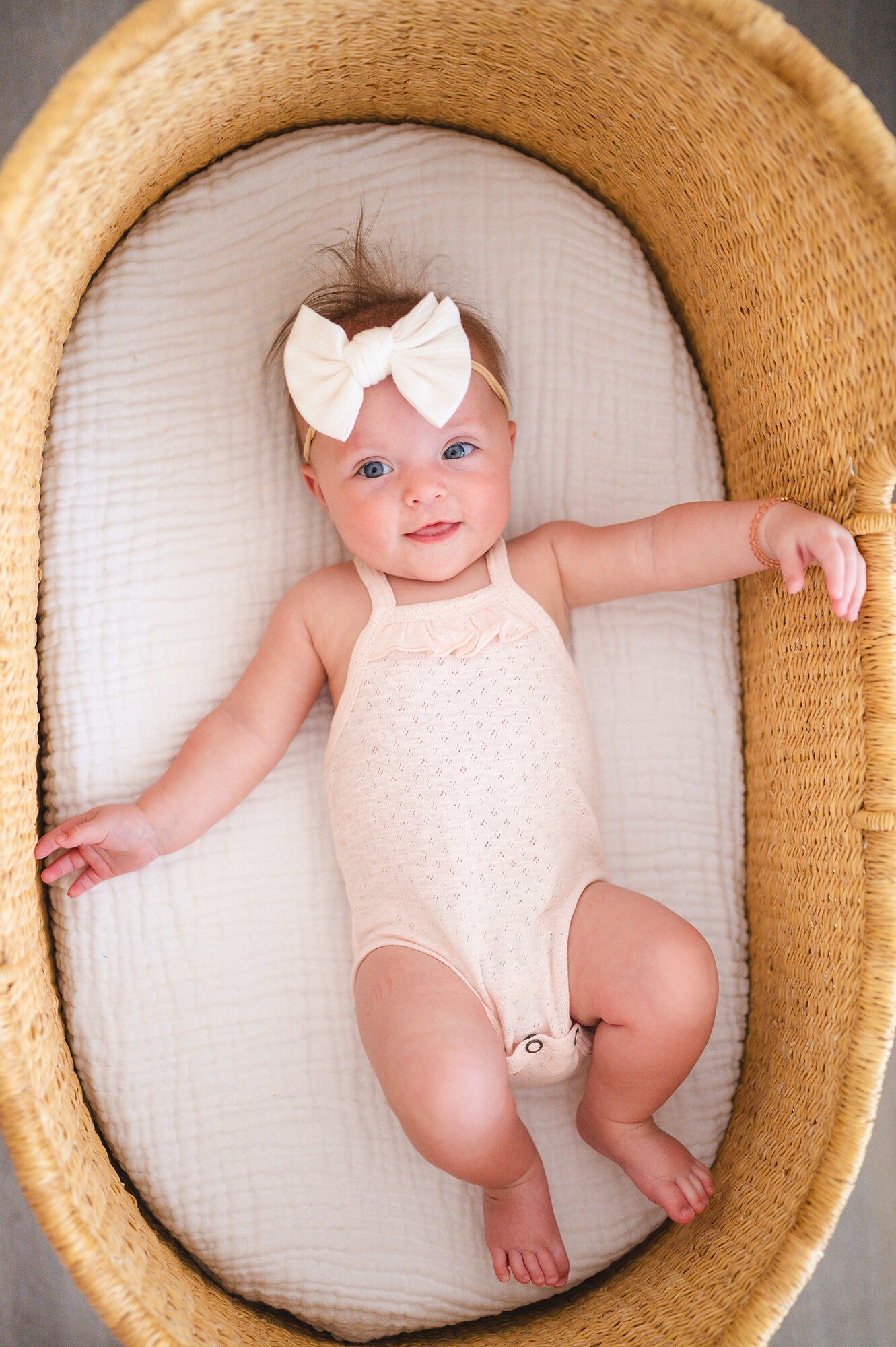 Cotton Candy - Organic Pointelle Criss-Cross Bodysuit